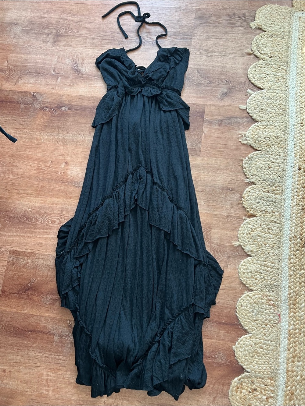 Free People Santa Luz Maxi Dress Size Medium RT $98 Black
